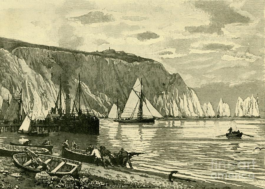 Alum Bay Drawing by Print Collector Alum Bay Drawing by Print Collector