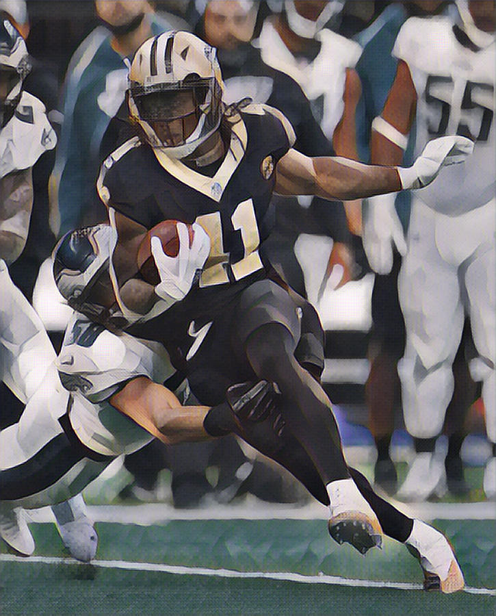 Alvin Kamara 41 New Orleans Saints Photorealistic Digital Graphic