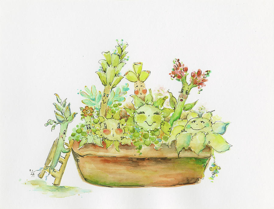 Succulents Mixed Media - Always Room For More by Linda Arandas