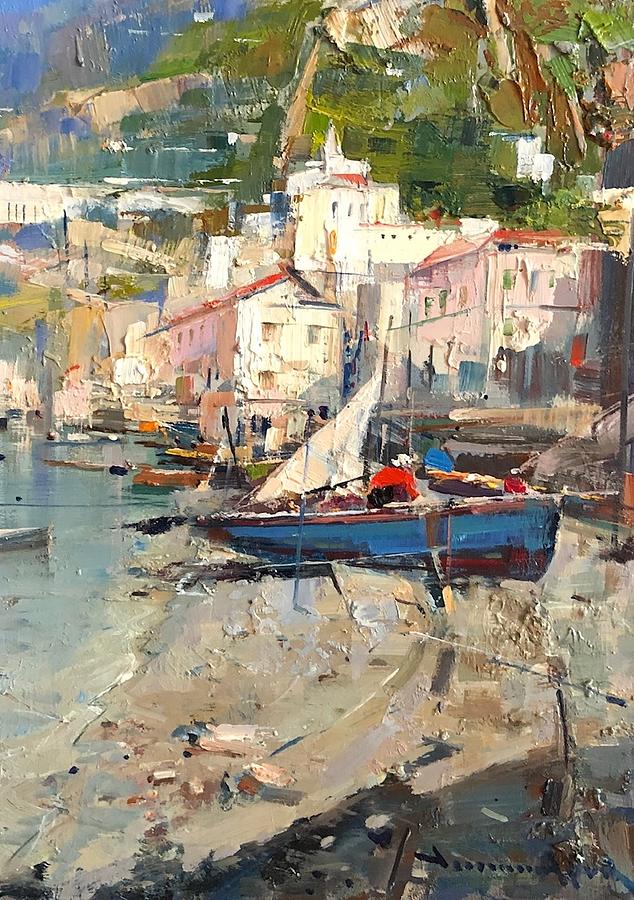 Amalfi Dalla Spiaggia Painting by Vincenzo Aprile