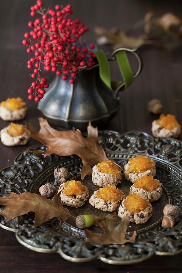 Amaranth Cookies With Pumpkin Jam Photograph by Yelena Strokin