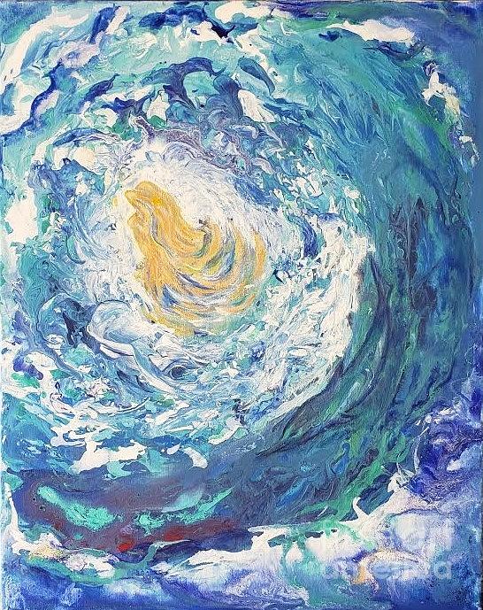 Amazing beauty under the wave Painting by Olga Malamud-Pavlovich