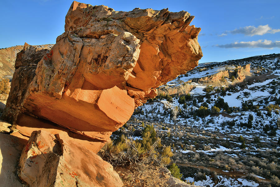 Amazing Rock Formation on Cliffs Edge in Colorado National Monument Photograph by Ray Mathis