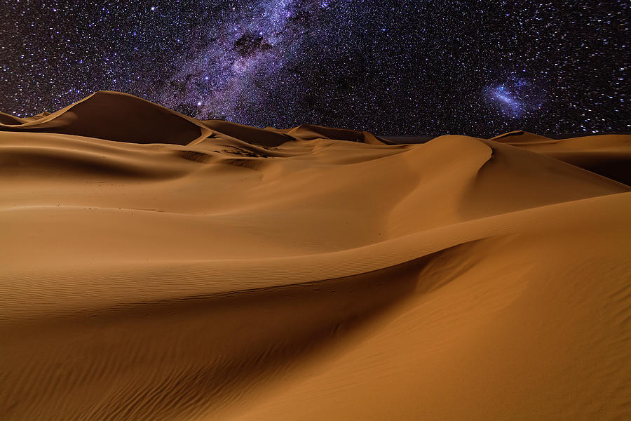 Amazing views of the Sahara desert under the night starry sky. by Anton  Petrus