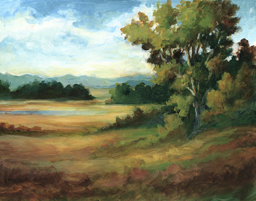 Tree Painting - Amber Fields by Ethan Harper
