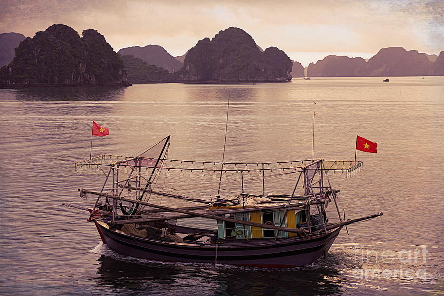 Amber Tones Fishing Vessel Vietnam  Photograph by Chuck Kuhn