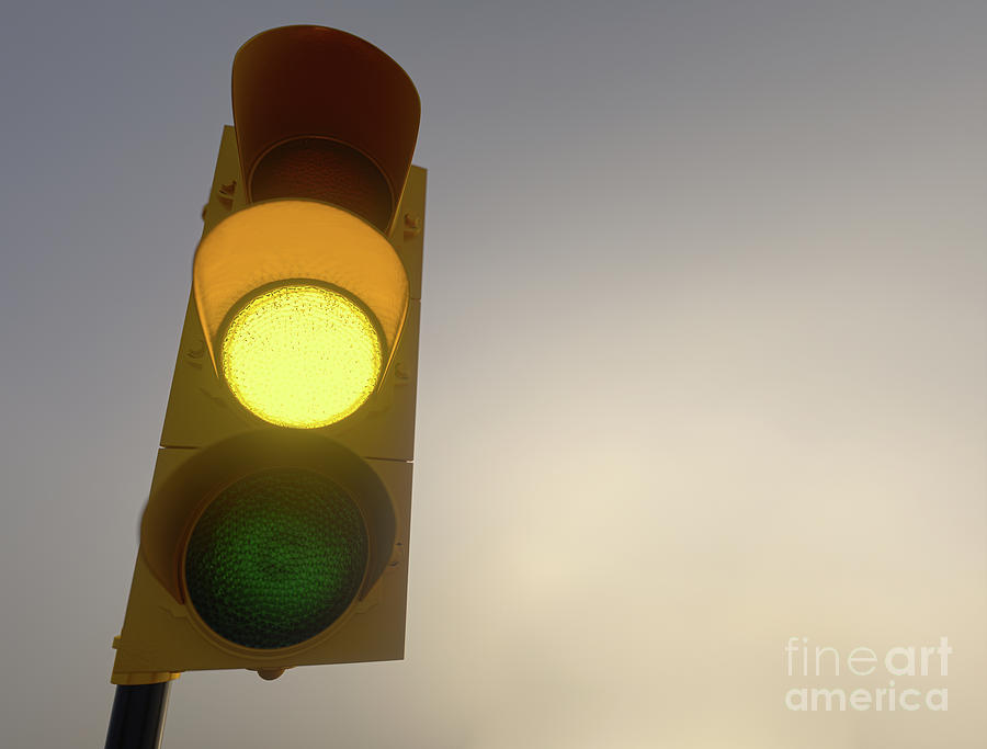 Amber Traffic Light Photograph by Ktsdesign/sciencephotolibrary