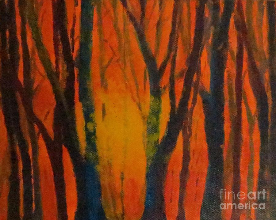 Amber Painting - Amber Tree by Caroline Cunningham Amber Painting - Amber Tree by Caroline Cunningham