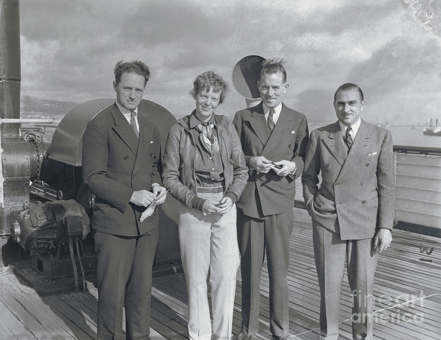Amelia Earhart And Colleagues On Ocean Photograph by Bettmann
