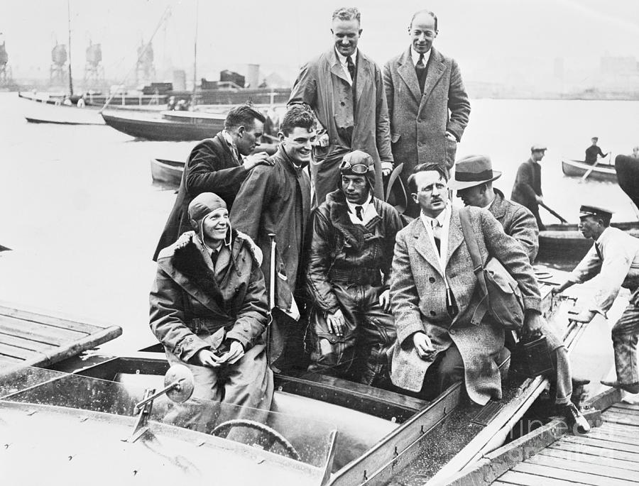 Amelia Earhart Arriving With Others Photograph by Bettmann Amelia Earhart Arriving With Others Photograph by Bettmann