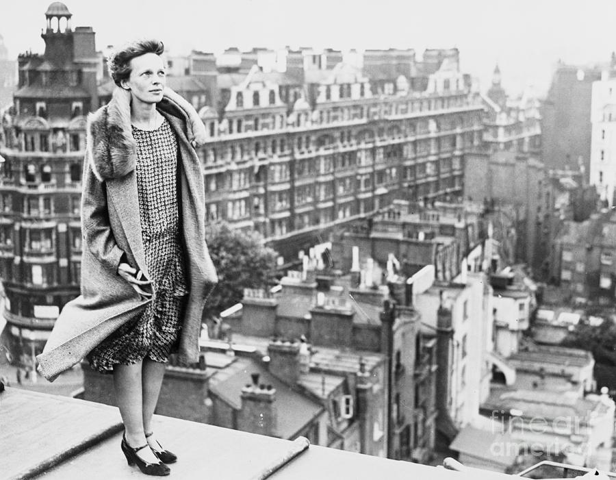 Amelia Earhart Standing On Roof Photograph by Bettmann