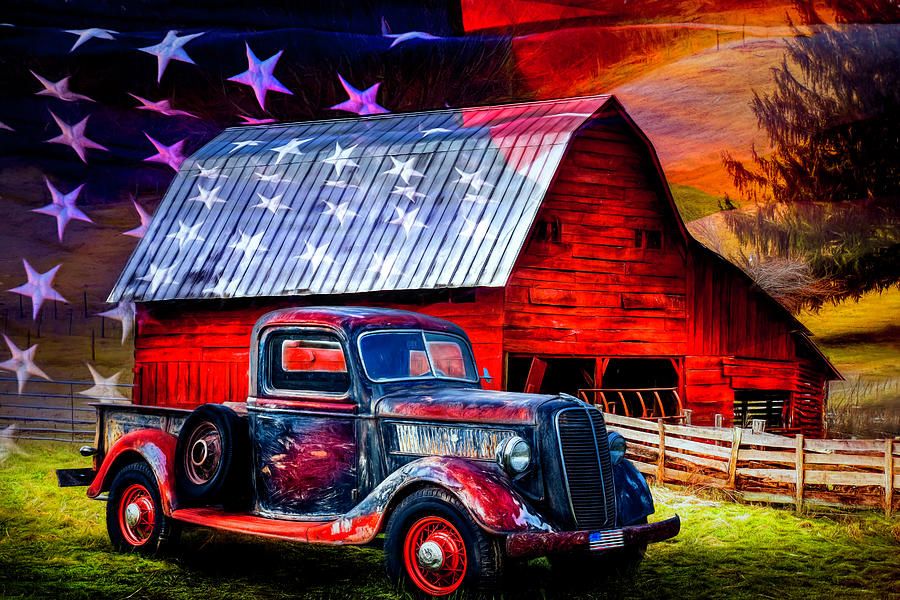 America America God Shed His Grace on Thee Painting Photograph by Debra and Dave Vanderlaan