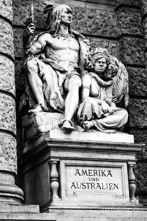 America and Australia Statue in Vienna Photograph by John Rizzuto