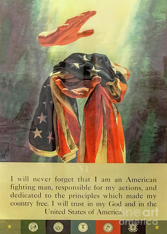 Flag Digital Art - America Fighting Man by Steven Parker