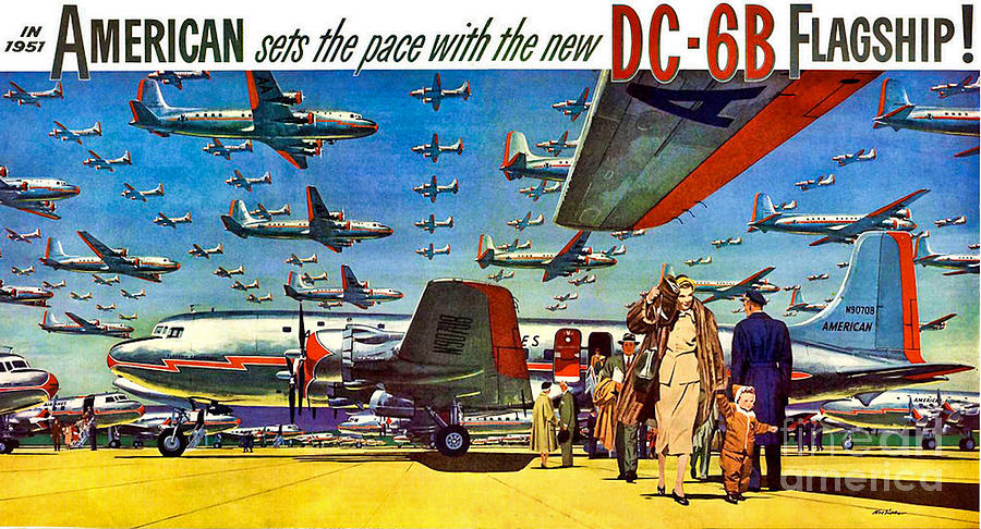 American Airlines 1951 Digital Art by Steven Parker