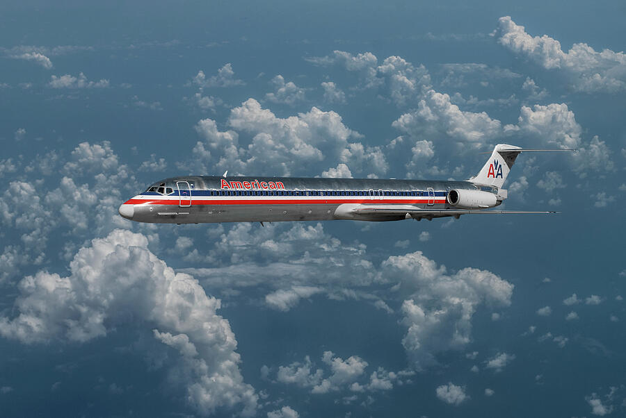 American Airlines MD-82  Mixed Media by Erik Simonsen