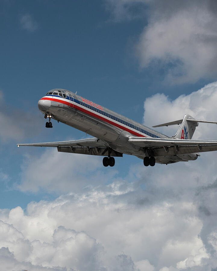 American Airlines MD-82 Landing at Los Angeles Photograph by Erik Simonsen