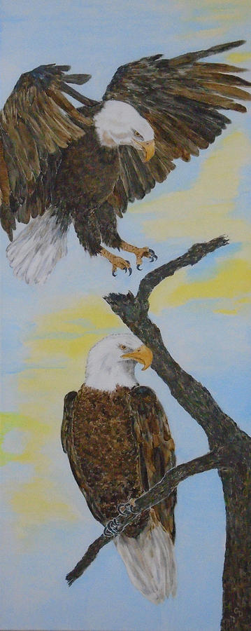 American Bald Eagle Pair Painting by Georgia Donovan