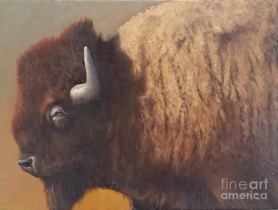 American Bison Painting by Paul K Hill