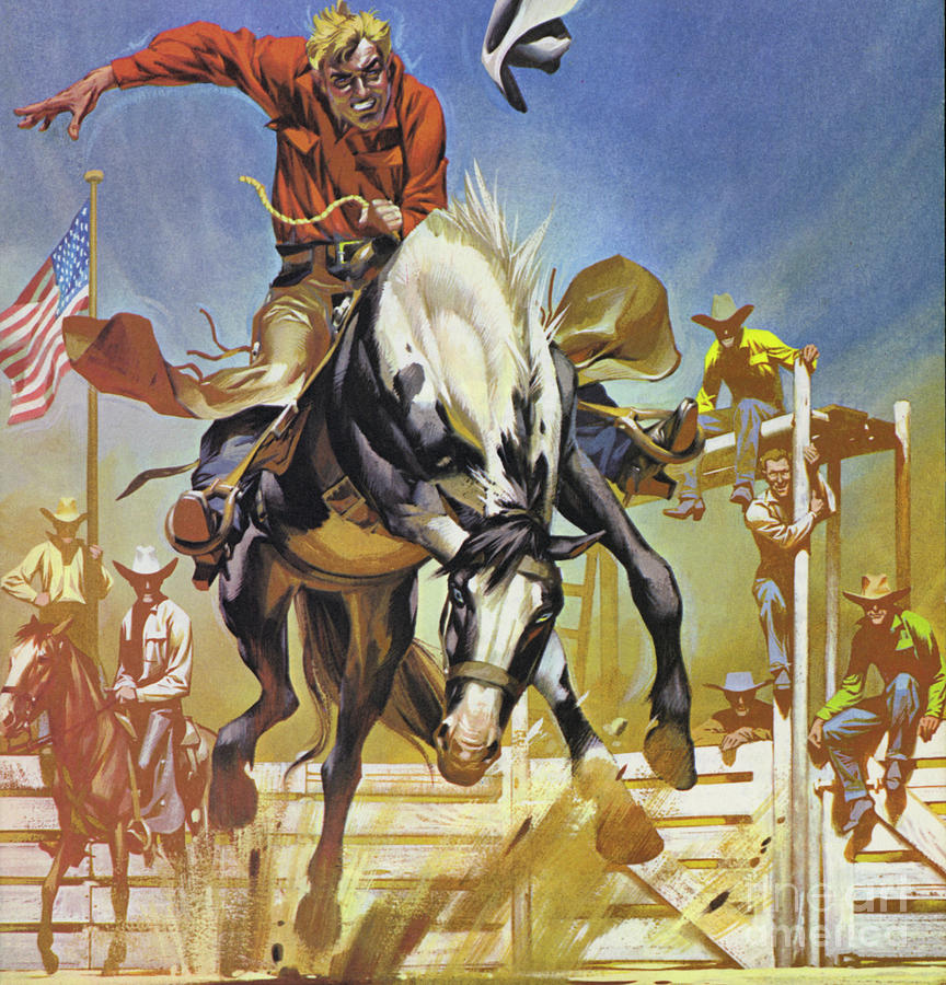 American bronco rider  Painting by Angus McBride