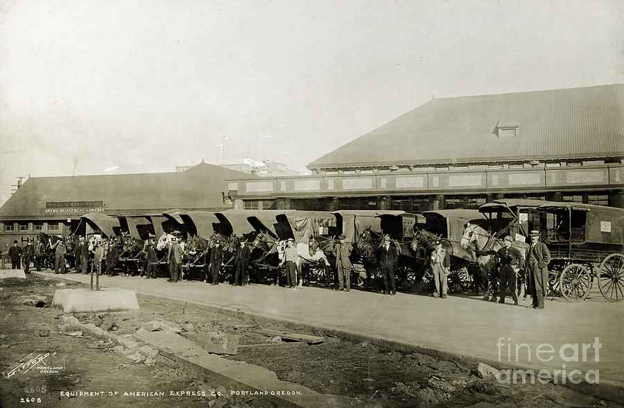 American Express Delivery Wagons Portland Oregon ca 1895 Photograph by Peter Ogden