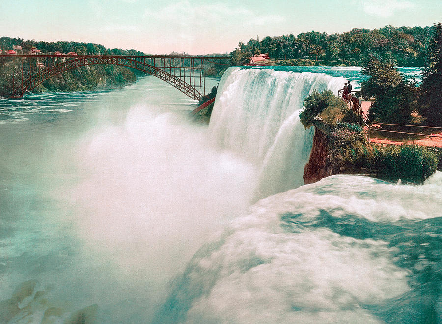 American Falls of Niagara - Photochrom - 1898 Photograph by War Is Hell Store