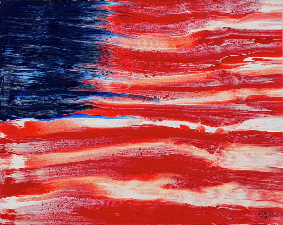 American Flag Abstraction Painting by Darice Machel McGuire