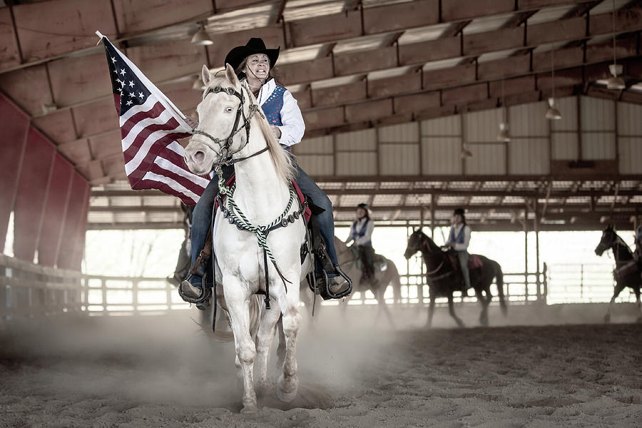 American Flag and Rider by Anett Mindermann American Flag and Rider by Anett Mindermann