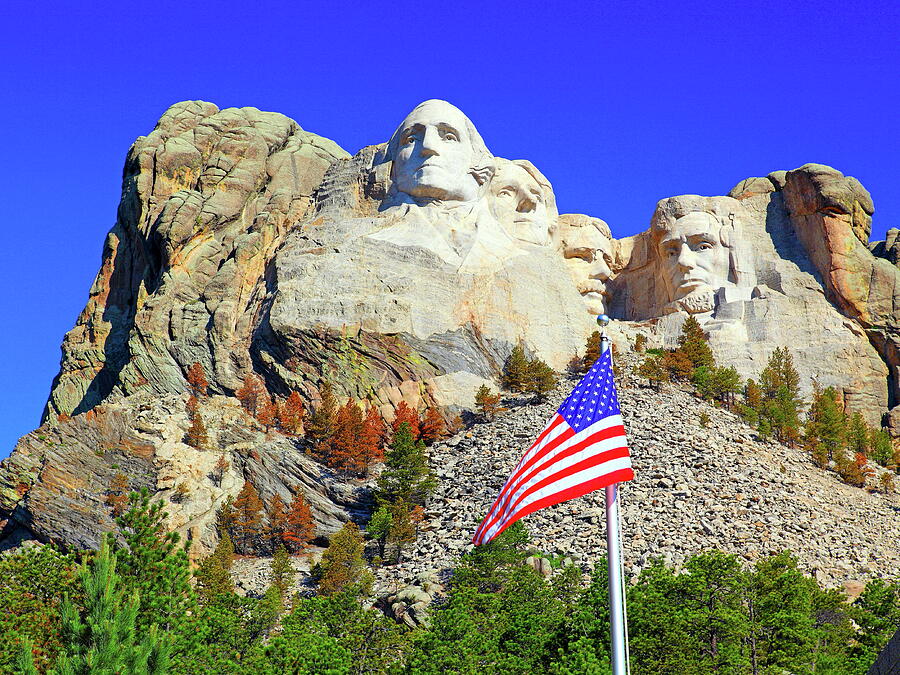 American Flag at Rushmore National Memorial Photograph by Alex Nikitsin ...