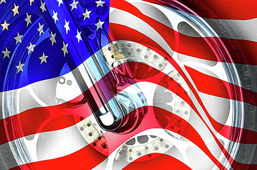 American Flag Chopper Digital Art by David Lawson