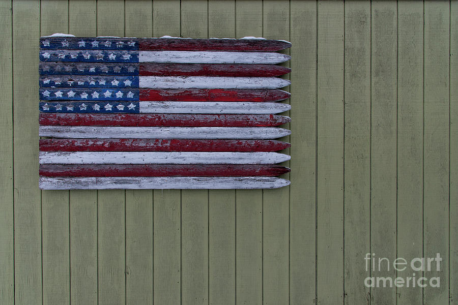 American Flag In Leland Photograph