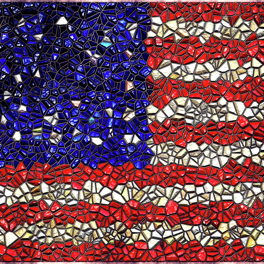American Flag Mosaic Digital Art by Cindy Boyd