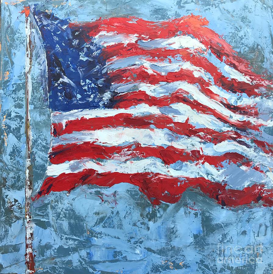 American Flag Painting by Patricia Caldwell