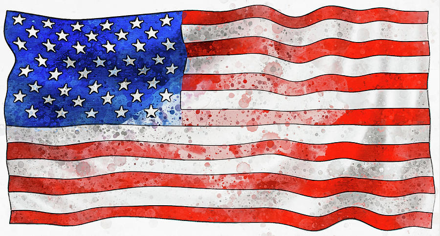 American Flag Stars and Stripes Digital Art by Matthias Hauser