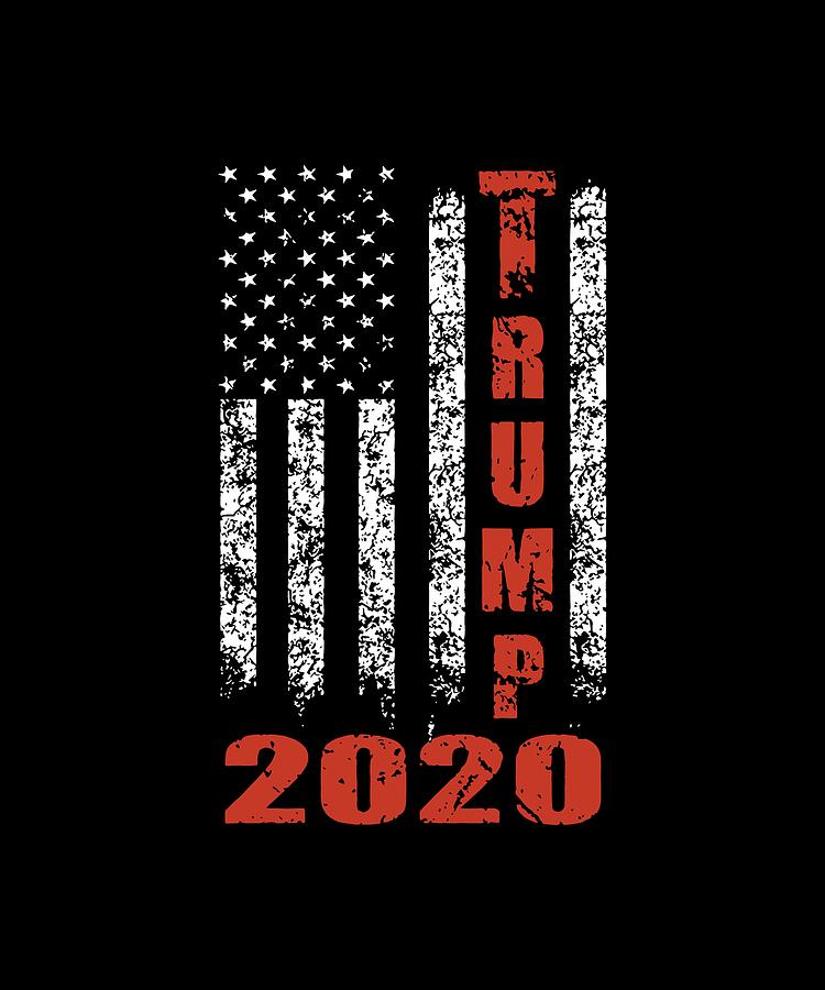 American Flag vintage Design Trump 2020 american Digital Art by Ben ...
