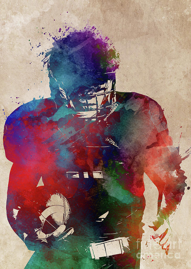 American football player Digital Art by Justyna Jaszke JBJart