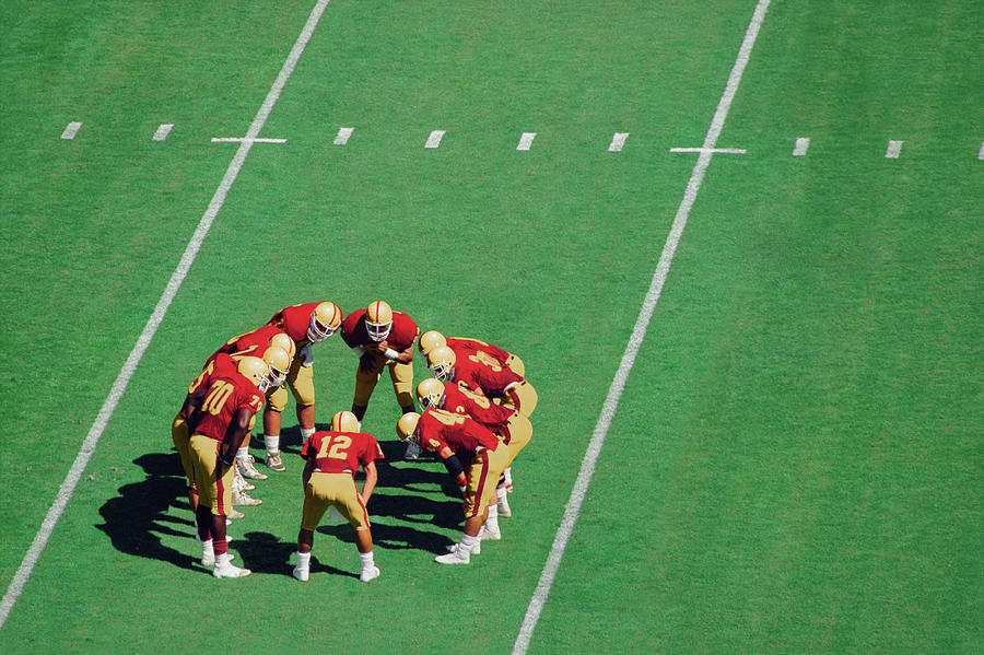 American Football Players Standing In Photograph by David Madison