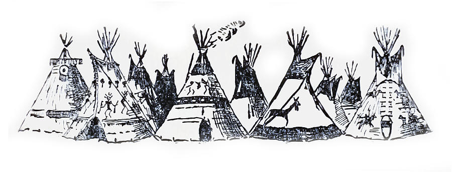 American Indian Teepees Digital Art by Steve Taylor