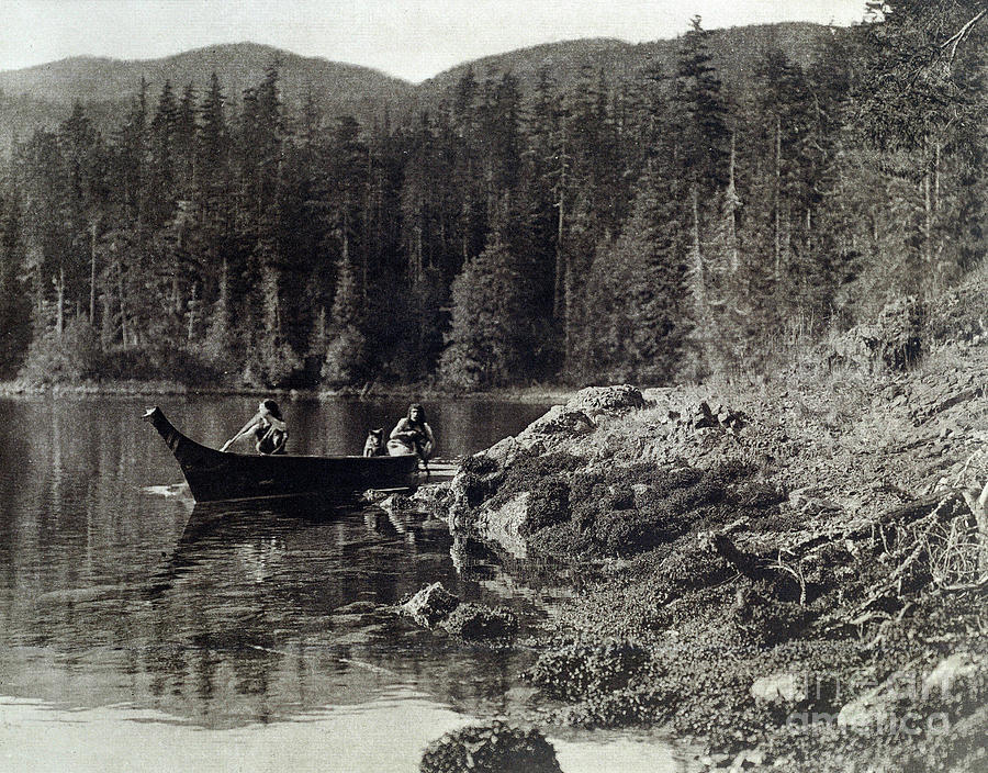 American Indians Canoeing On The Shore Of The Nootka, 20th Century