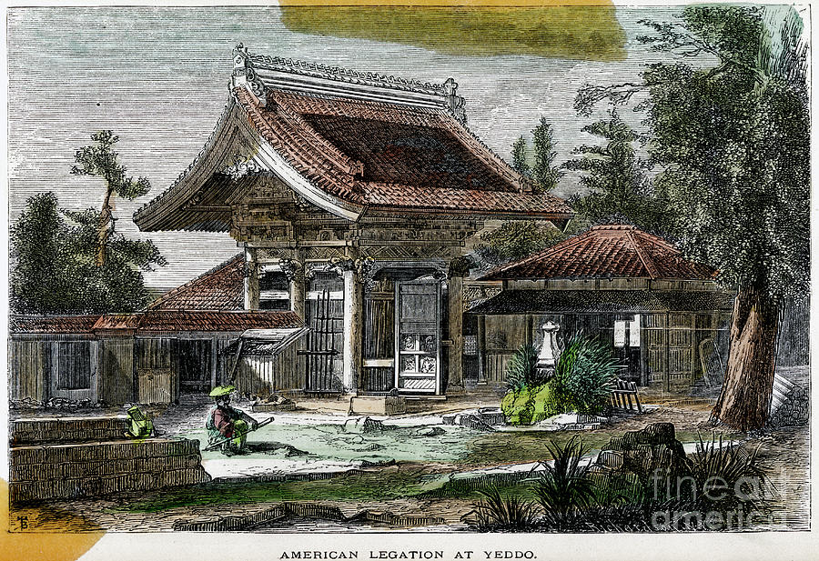 American Legation At Yeddo Edo, Japan Drawing by Print Collector