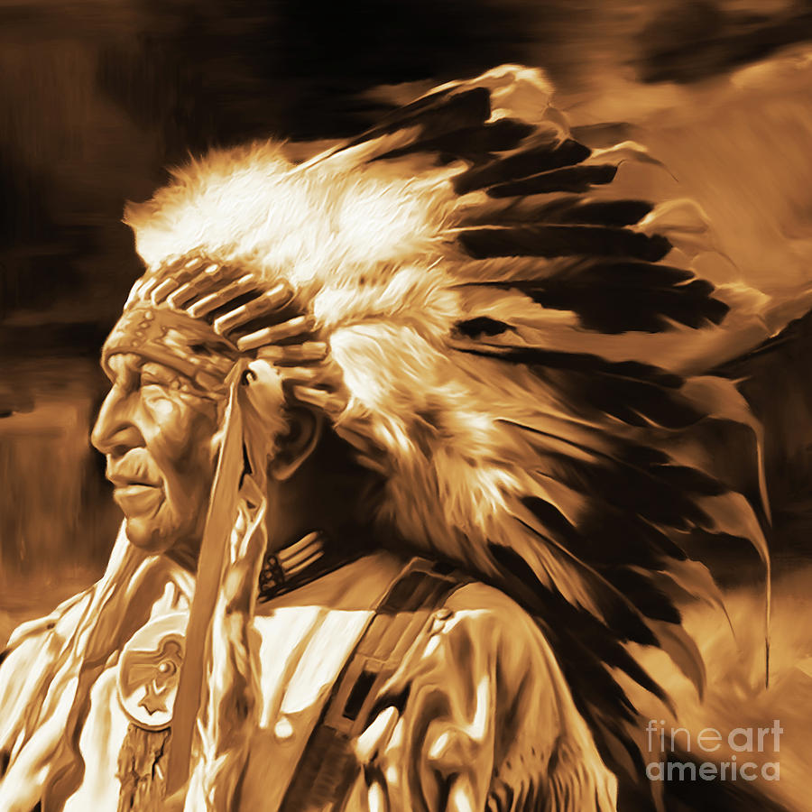 American Native 02w Painting by Gull G