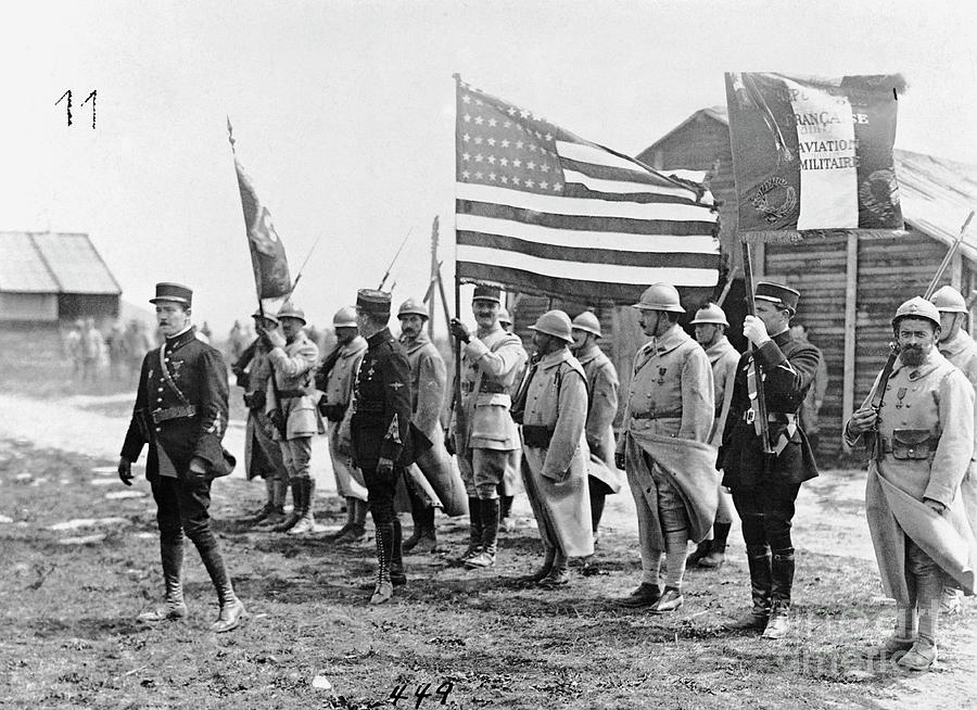 American Officers Flying Flag Photograph by Bettmann - Fine Art America