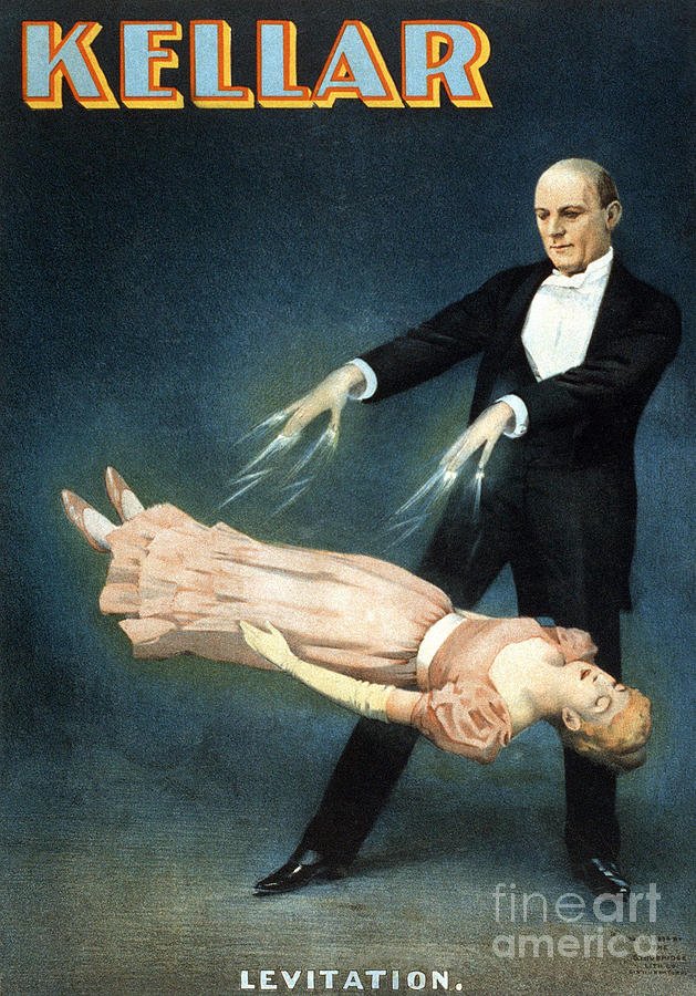 American poster for the show of the magician Harry Kellar - Levitation, 1894 Painting by American School