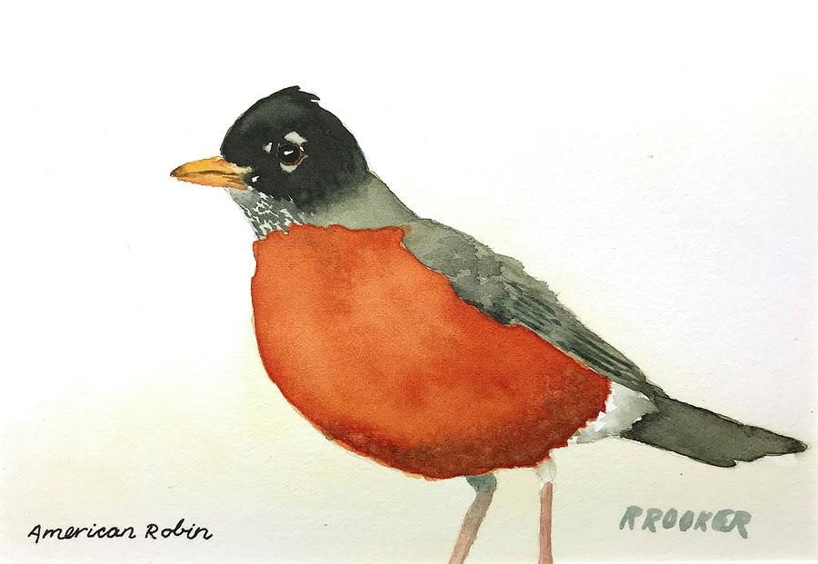 American Robin Painting by Richard Rooker