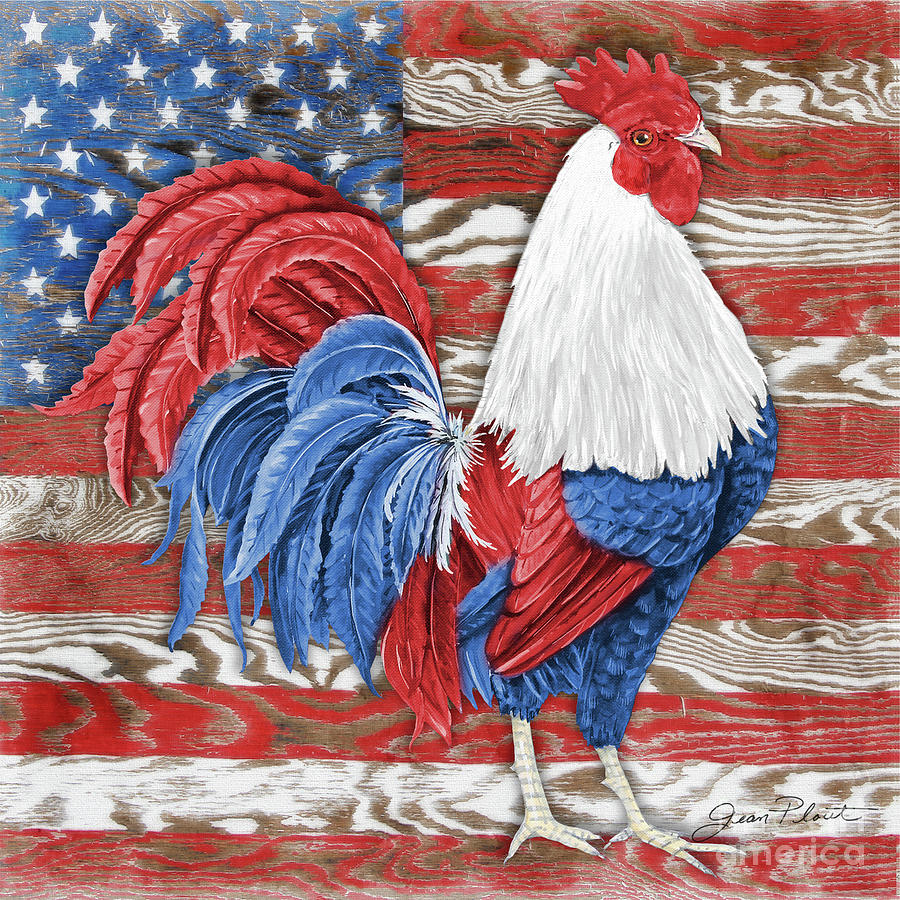 American Rooster B Painting by Jean Plout