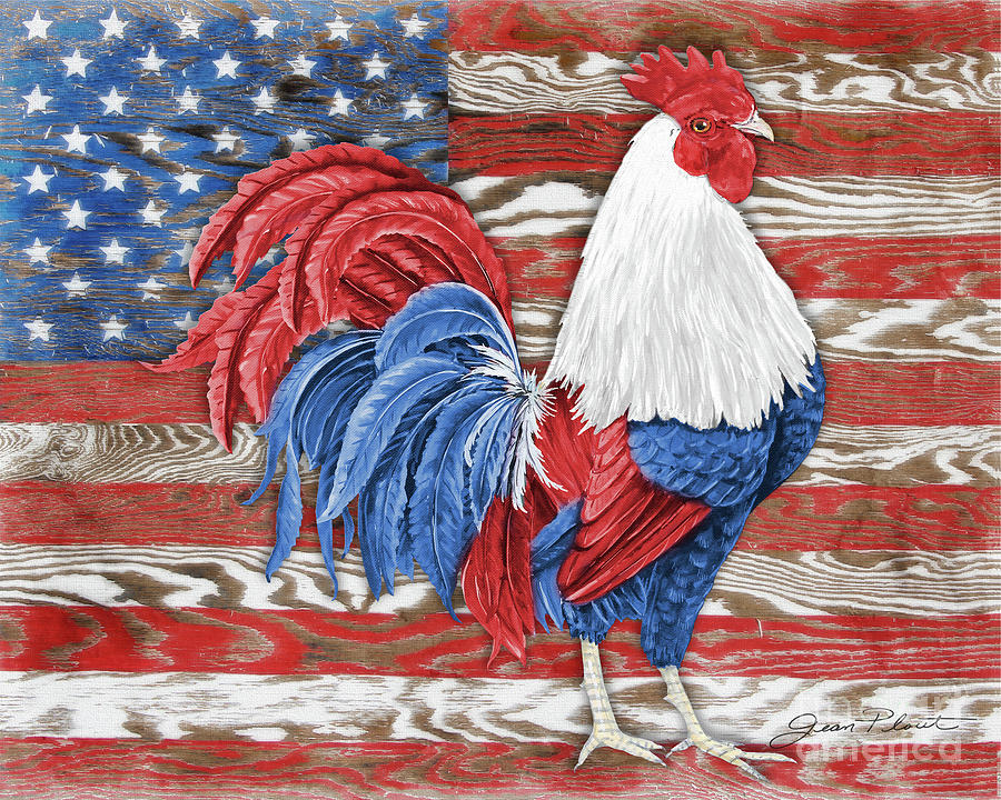 American Rooster B2 Painting by Jean Plout