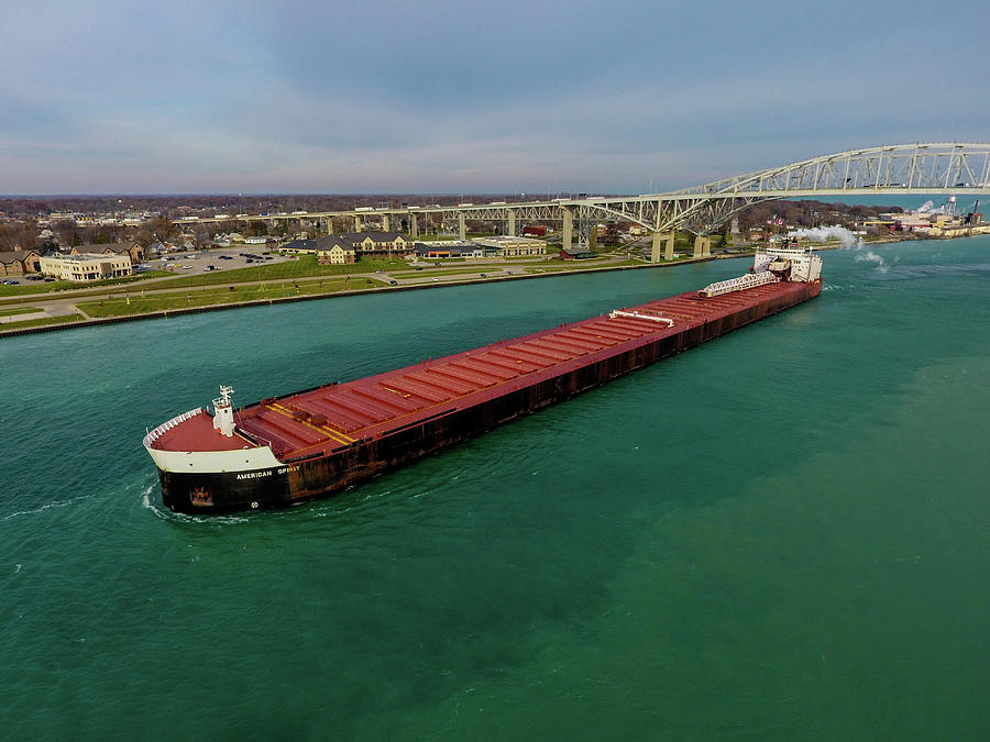 American Spirit Downbound at Port Huron Photograph by Gales Of November