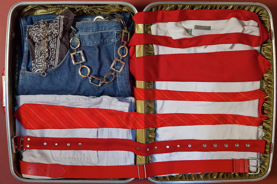 American Flag Photograph - American Suitcase by Roderick E. Stevens
