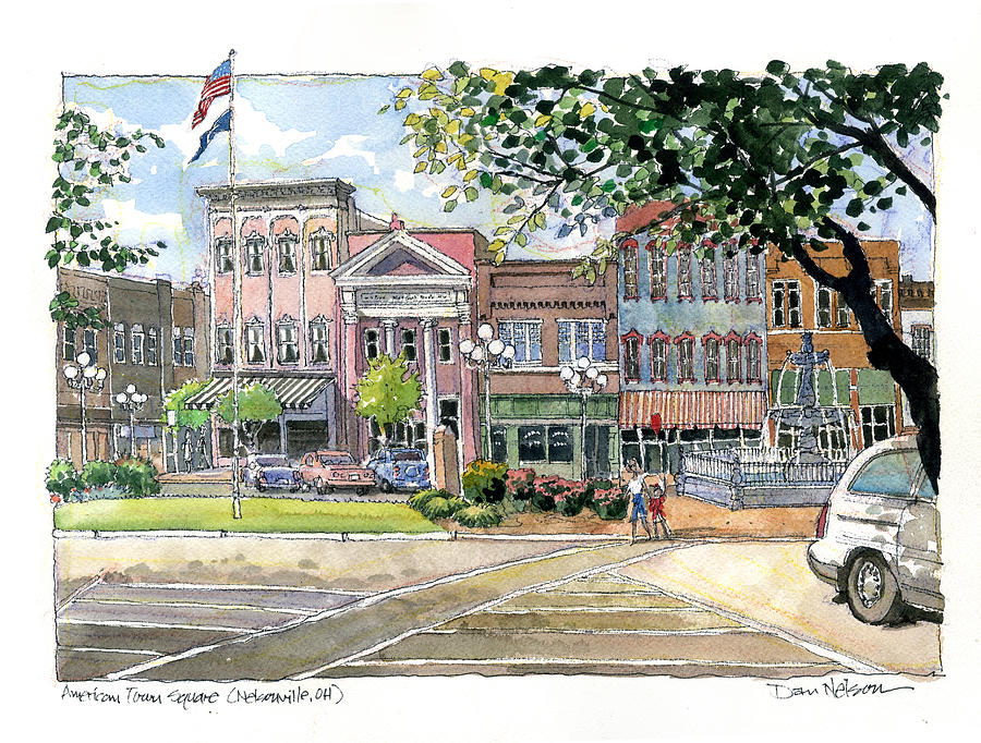 american town painting