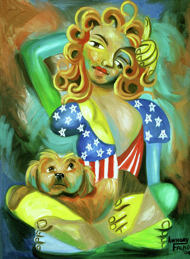 Cubism Painting - American Woman by Anthony Falbo Cubism Painting - American Woman by Anthony Falbo